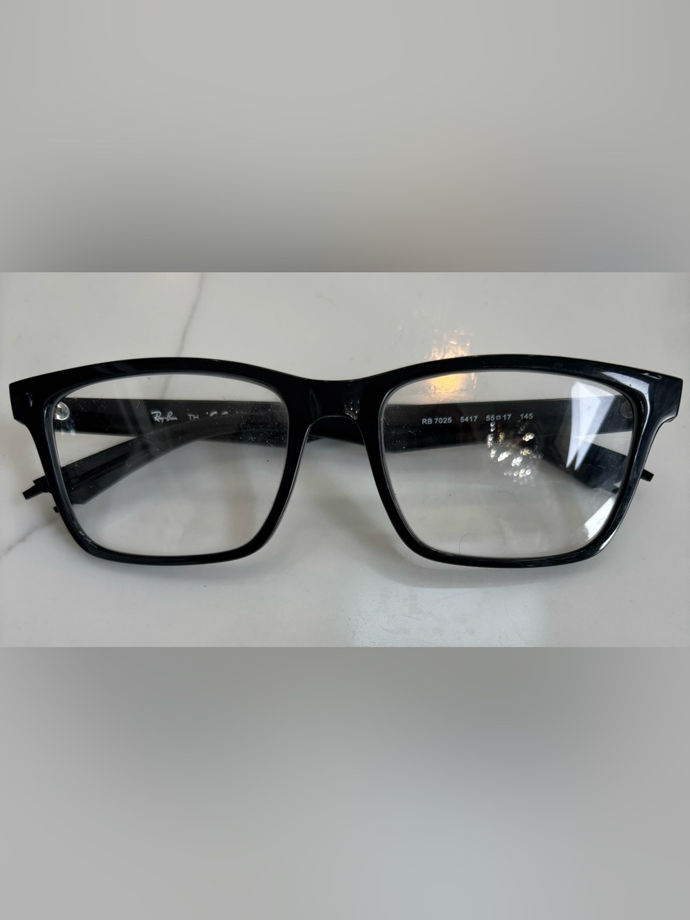Ray-Ban Black Rectangular Men's Eyeglass Frames
